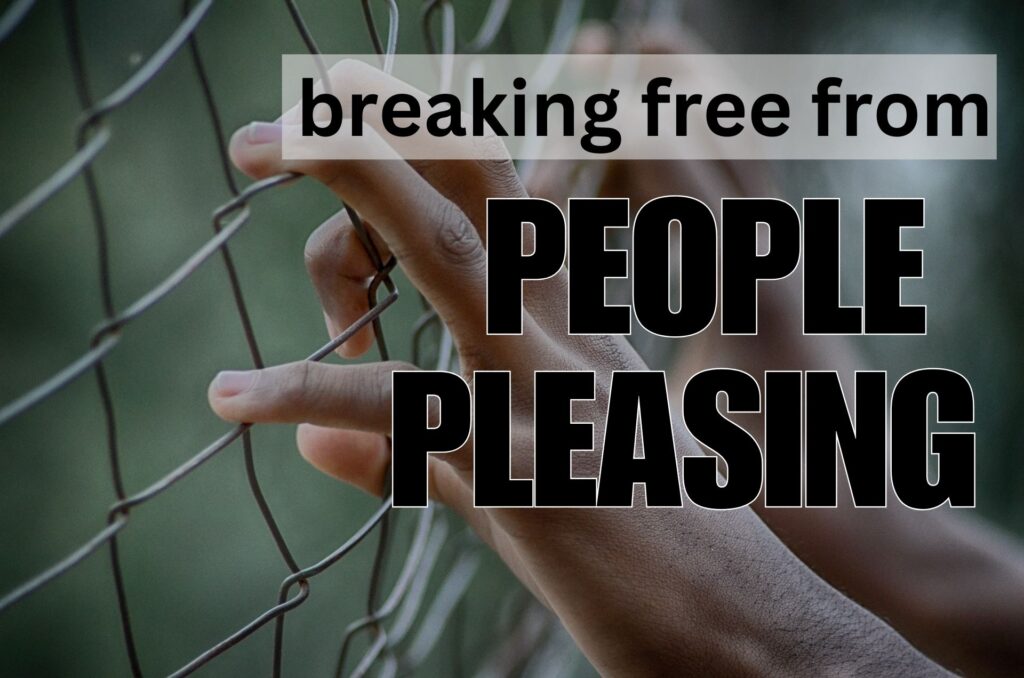 man breaking free from the psychological shackles of people pleasing