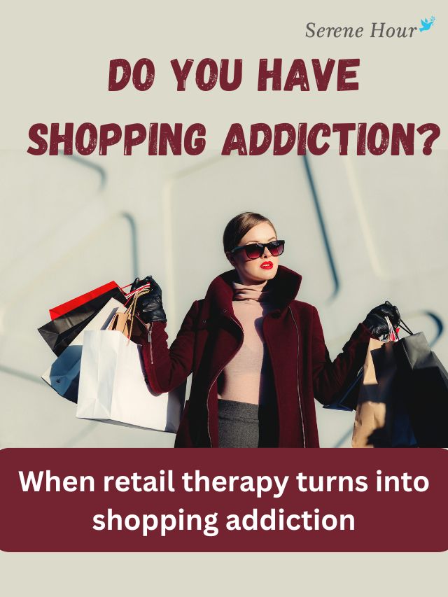 a woman addicted shopping